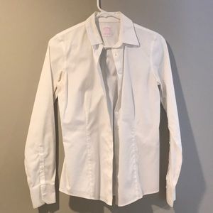 White tailored fit cotton shirt